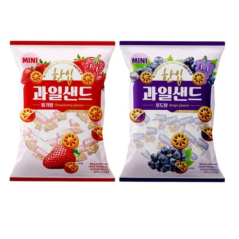 한입 과일 샌드 쿠키 2종  딸기 +포도