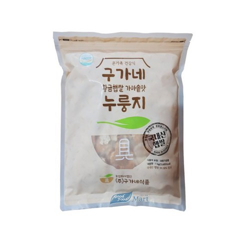 구가네 황금햅쌀 가마솥맛 누룽지 1kg (5봉) 무료배송