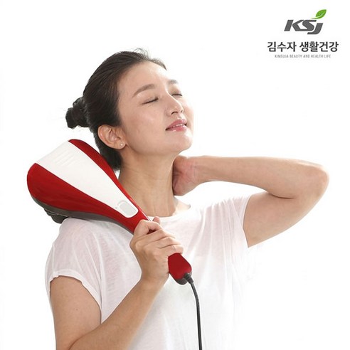 김수자 듀얼팡팡 2구 핸드안마기 어깨 목 등 전동 가정용 마사지기, 그레이, KSM-3001
