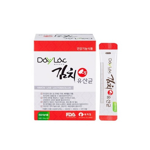 데일리락 김치생유산균 30포 프로바이오틱스 비타민A C 3중코팅, 1개, 60g