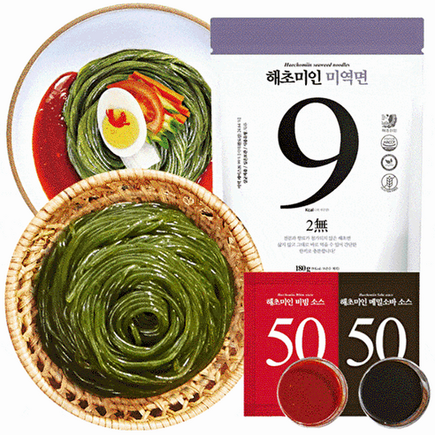 해초미인 미역면 10입 + 비빔소스 5입 메밀소스