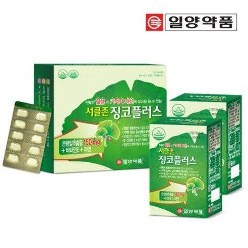 일양약품 서클존 징코 플러스 500mg x 60정 x 2개입, 120정, 1세트