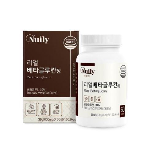 베타글루칸 면역엔 국내산 베타글루칸가루 건조효모 식약처 해썹, 1개, 60정