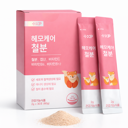 헤모케어 철분 비헴철 임산부 수유부 성장기 청소년 엽산 비타민C, 1개, 30회분