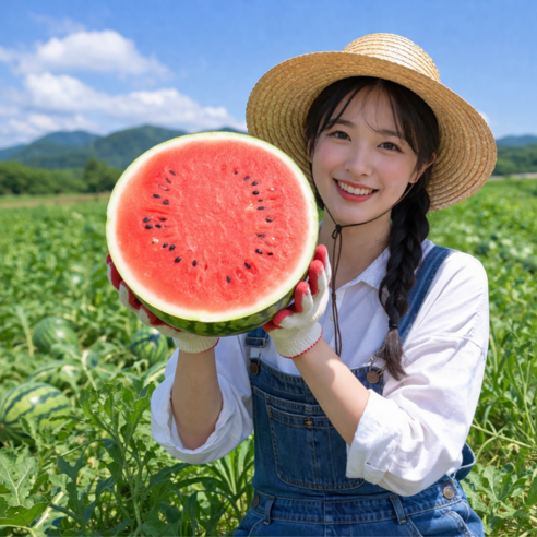 [대한민국특산물] 프리미엄 흑수박 꿀수박 고당도 하우스 수박 흑미, 1개, 꿀수박 3kg