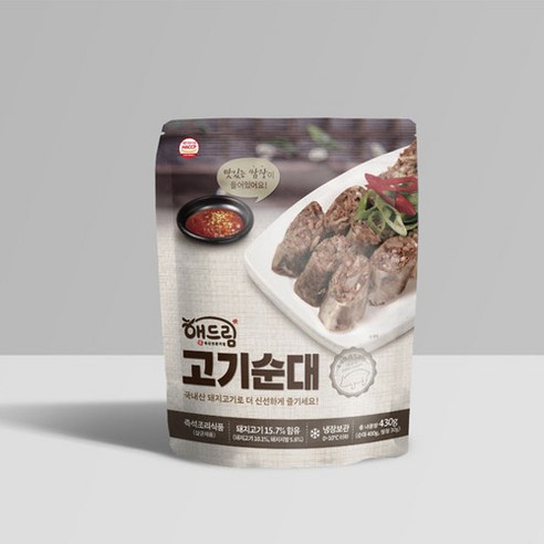 고기와 부추로 속을 꽉 채운.해드림 고기순대 430g