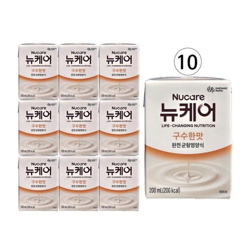 뉴케어 구수한맛 빨대형 200ml X 10개 완전균형영양식, 1박스, 2L
