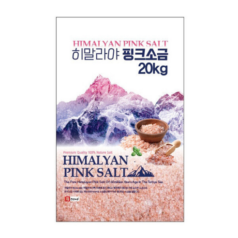 천년소금 히말라야 핑크솔트 포대 대용량 굵은소금 히말라야 핑크솔트 포대 대용량 굵은소금, 20kg, 1개