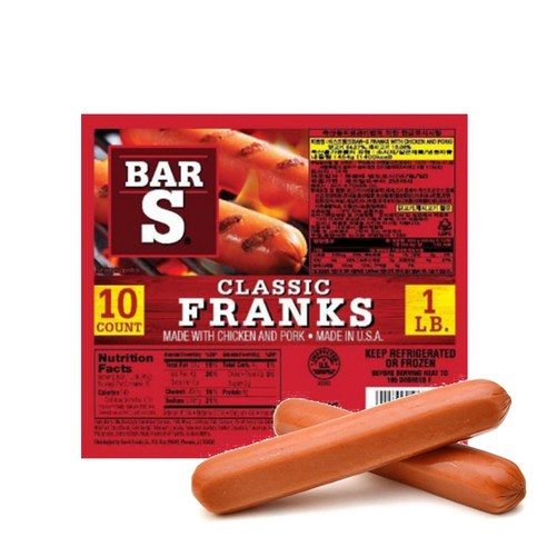 바스 ||정품|| 클래식후랑크 454g 프랑크 부대찌개 소시지 핫도그 쏘세지, 454g, 1개