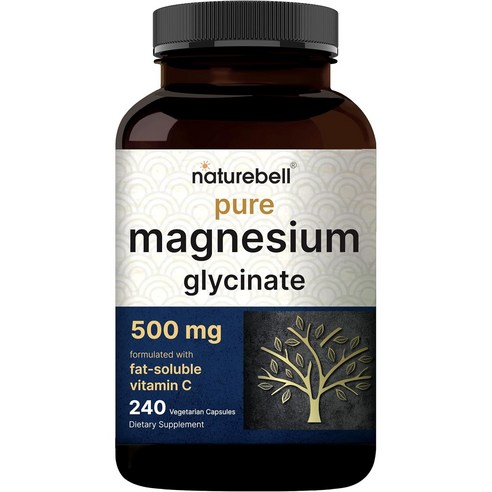 네이처벨 마그네슘 500mg 240정 1팩 Magnesium Glycinate Capsules 500mg | 240 Count, 100% Chelated