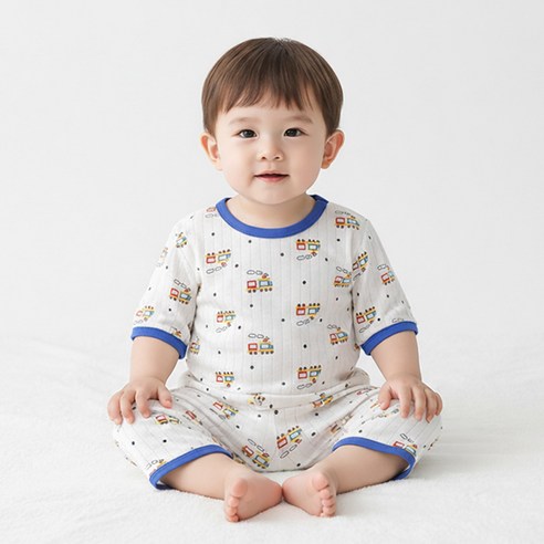 몽실이 컬러라인 쟈가드 순면 7부 실내복 베어 체리 쿼카 기차 플라워 칠부 홈웨어