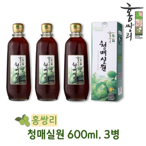 홍쌍리 청매실원 매실청 매실진액 발효매실, 600ml, 3개