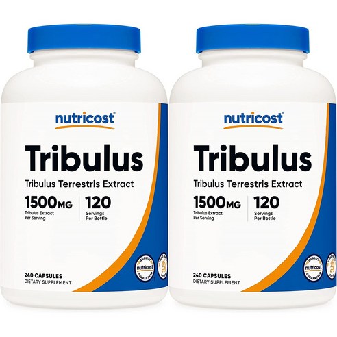 Nutricost Tribulus Terrestris 뉴트리코스트 트리뷸러스 테레스트리스 1500mg 240캡슐 2팩, 240정, 2개