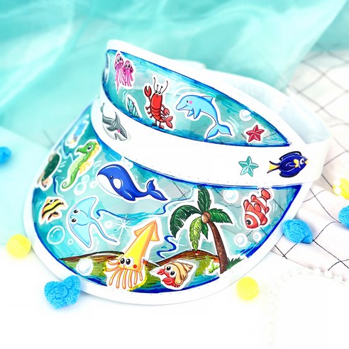 오렌지몰 여름 PVC 투명 썬캡 만들기, 10개, 여름 EVA 스티커