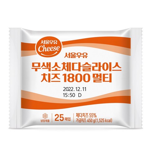서울우유 체다슬라이스450g무색소치즈, 450g, 12개