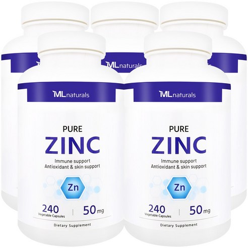 [미국번개배송] 착한명품 마이라이프 내추럴스 징크 아연 50 mg 240정 5병, 240정, 5개
