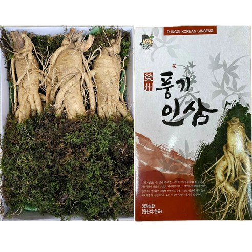 6년근 풍기인삼 특왕대 사이즈 3-5뿌리 고급선물세트 종이상자 이끼포장 한보인삼사, 750g, 9세트