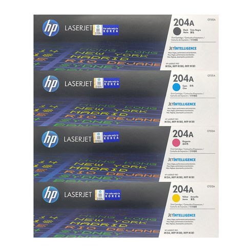 HP 정품토너 204A CF510A CF511A CF512A CF513A M154a M154nw M181fw 4색세트