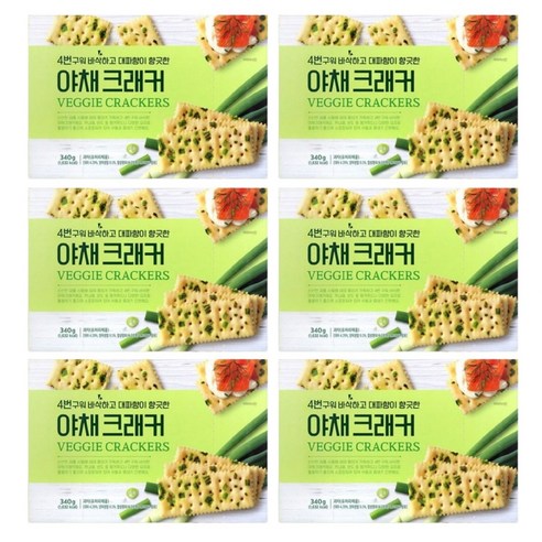 4번구워 더 바삭한 야채 크래커, 6개, 340g