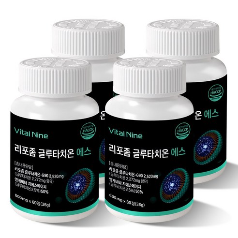 바이탈나인 리포좀 글루타치온 에스 600mg, 4개, 60정