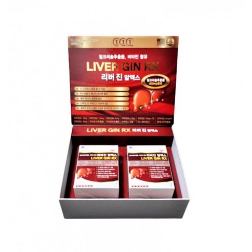 밀크씨슬추출물 비타민 함유 리버 진 알엑스 1300mg X 60캡술 X 2Box 4개월분