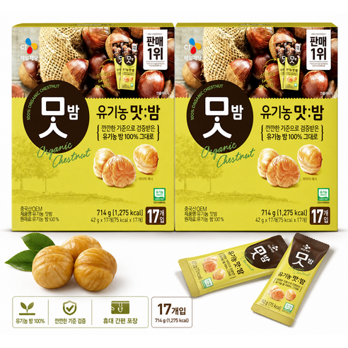 굿픽샵 코스트코 CJ 유기농 맛밤 대용량 간편간식 밤스낵+국산사양벌꿀증정, 4개, 714g