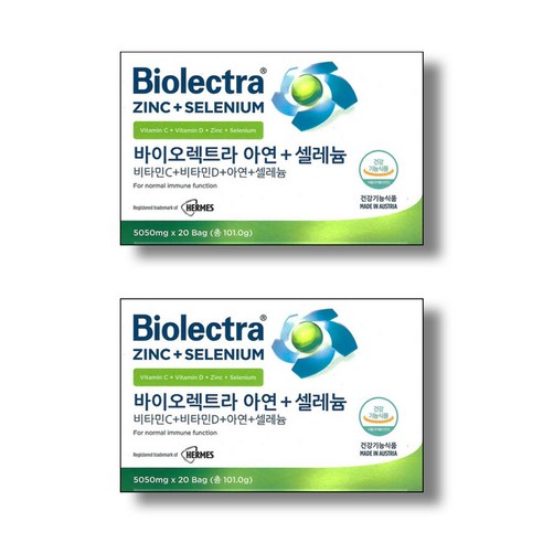 바이오렉트라 헤어메스 아연 셀레늄 5050mg 임산부 패밀리 수유부 어린이 성인 20포x2개