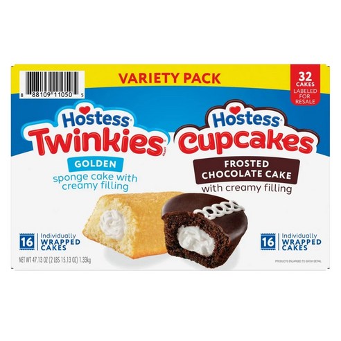 호스티스 트윙키 앤 딩동 버라이어티팩 32개입, Hostess Twinkies And Ding Dongs Variety Pack (1.31 oz., 32 pk.)