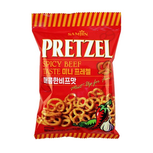 미니프레첼 매콤비프 매콤한 사무실 간식과자 70g 10개, 70g, 1세트