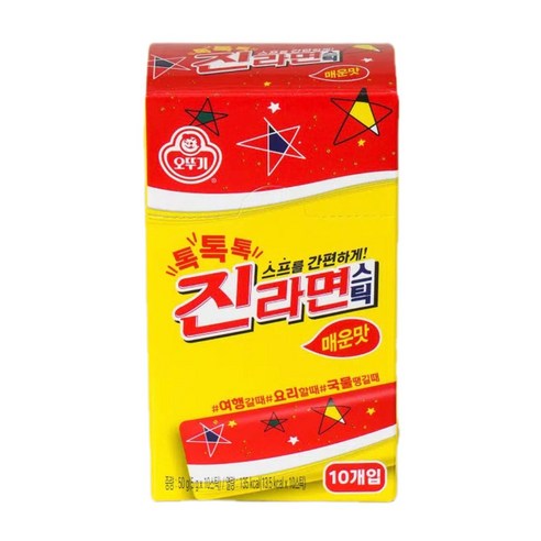 오뚜기 톡톡톡 진라면 스틱 매운맛 5g 10개입 스프 국물