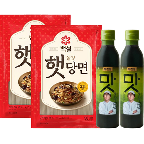 (꾸리미) 백설 햇당면 1kg+최강록레시피를담은 맛간장소스 450ml, 2세트, 1kg