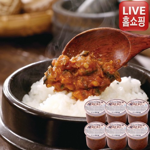 [TV홈쇼핑 BEST] 박미란 국내산 우렁 만능 쌈된장 저염 강된장 수입산NO HACCP인증 본사직송, 330g, 6개