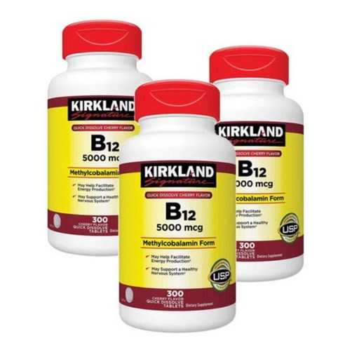 커클랜드 비타민 B12 5000 mcg 메틸코발라민 액티브폼 타블렛 300정 Kirkland Quick Dissolve B-12 5000 mcg