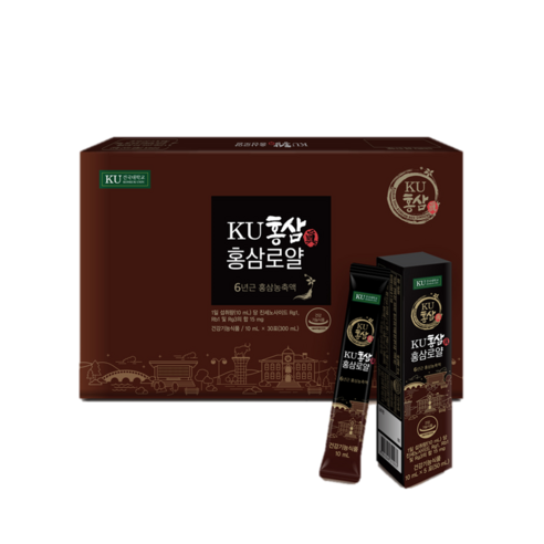 건국 KU 홍삼 진 홍삼로얄 스틱 10ml 30포 (1박스)