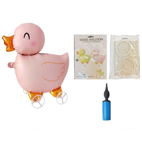 풍선 재미있는 걷기 풍선 바퀴 달린 밧줄, 분홍 오리