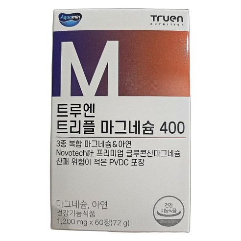 트리플 마그네슘 400 아연 글루콘산 영양제 60정 2개, 1개, 120정