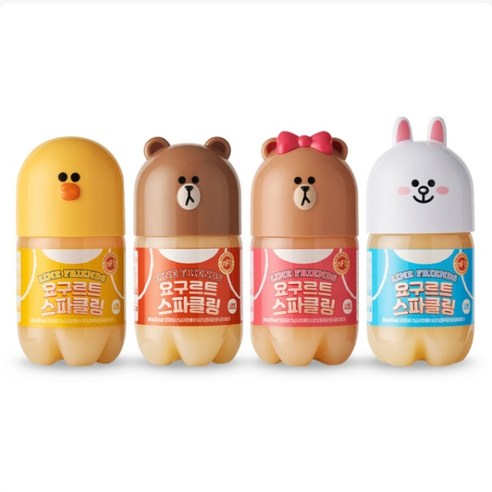 라인친구들 요구르트 탄산음료 아이음료, 6개, 380ml