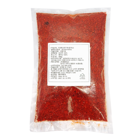 국내세척가공 수입고춧가루 김치용 다용도입자, 2개, 500g