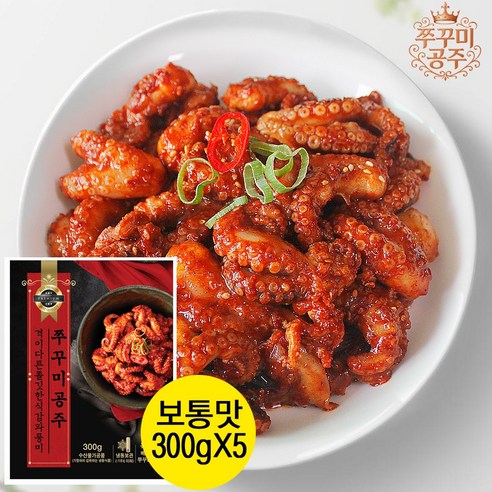 쭈꾸미공주300g보통맛 유통과정축소 실속과품격을담은 양념쭈꾸미볶음 집들이 매운요리 해물볶음, 5개, 300g