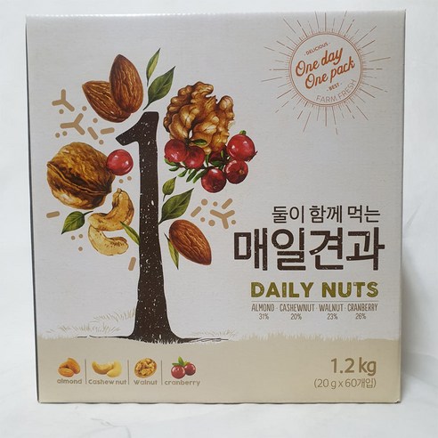 둘이 함께먹는 매일견과 20g x 60입, 1개