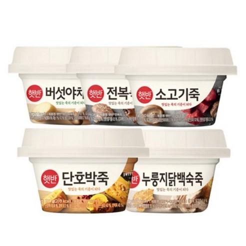 (상온)[비비고]죽280g/10종세트/누룽지닭백숙2 전복2 버섯야채2 소고기2 단호박2