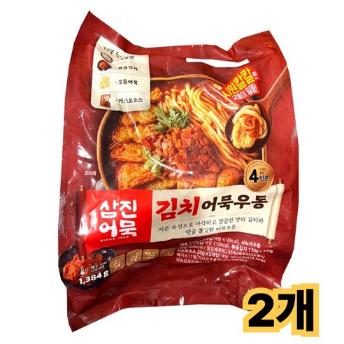 삼진어묵 김치어묵우동 대용량, 2개, 1.384kg