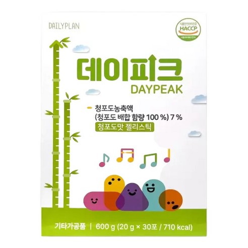 데일리플랜 데이피크 20g X 30포 1박스 키 성장 영양제 성장기 청포도맛 젤리스틱