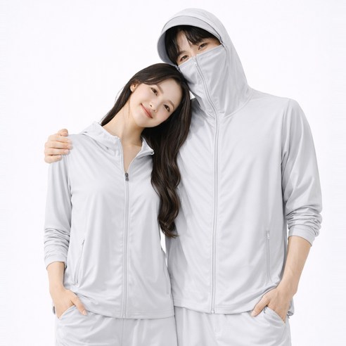 남녀공용 썬캡 일체형 아이스 후드집업 바람막이 자켓