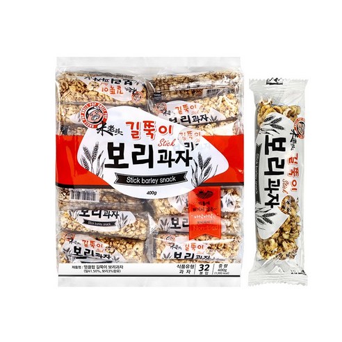 엉클팝 길쭉이 보리과자 400g 5개/간식/스낵/무배