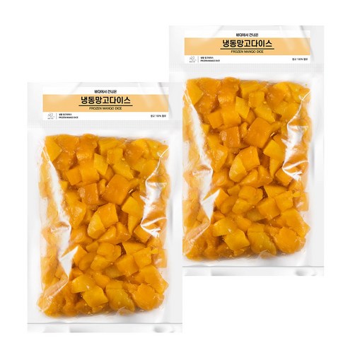 무첨가 100% 당도높은 냉동 망고, 2개, 1kg(망고다이스)
