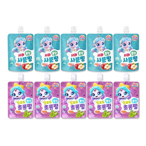 해호 캐치티니핑 퐁당 음료수 2종 사뿐핑+초롱핑, 10개, 100ml