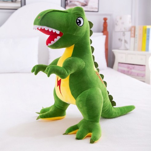 MAKABORO 티라노사우루스 피겨 인형 공룡 인형안고자는 인형 선물, 1개, 그린b, 100cm