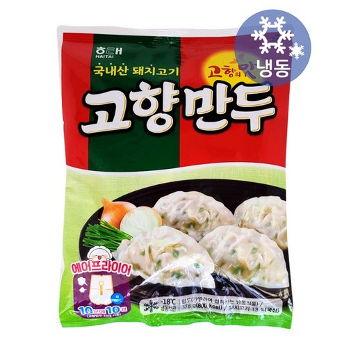 해태 고향만두 378g 무료배송/냉동 국산 돼지고기 에어프라이어 만두 군만두 만두국 떡만두국 찐만두 명절 분식 간식, 378g, 1개