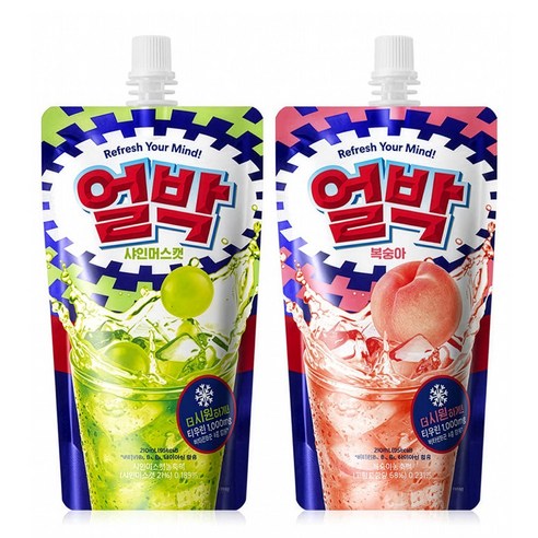 동아제약 얼려먹는 박카스 얼박 210ml 샤인머스캣+복숭아 각 10개씩